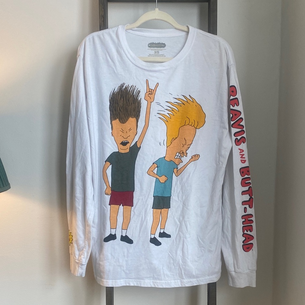 MTV Beavis and Butt-Head White Long Sleeve Tee